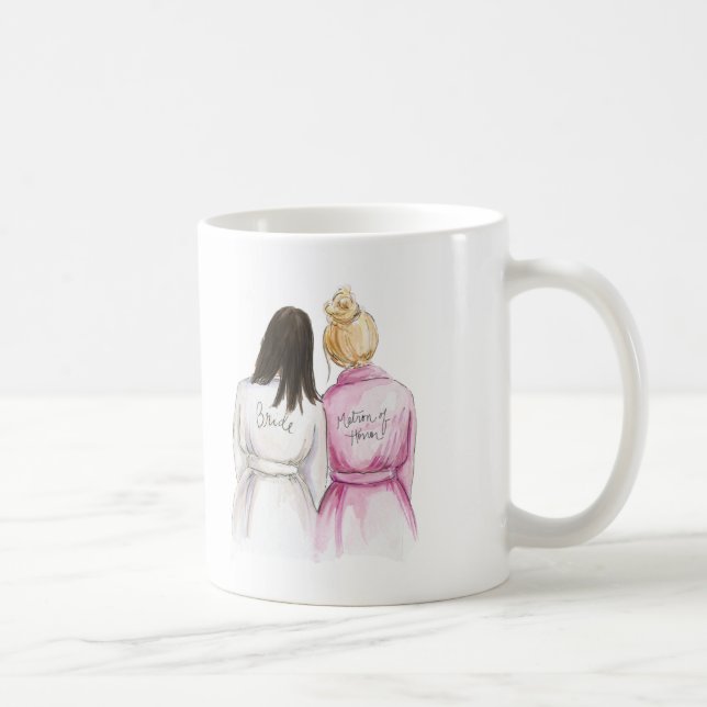 Matron of Honour? Long Dk Br Bride Blonde Bun Maid Coffee Mug (Right)