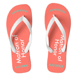 Matron of Honour NAME Coral Flip Flops