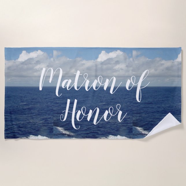 Matron of Honour Ocean Waves Beach Towel (Front)