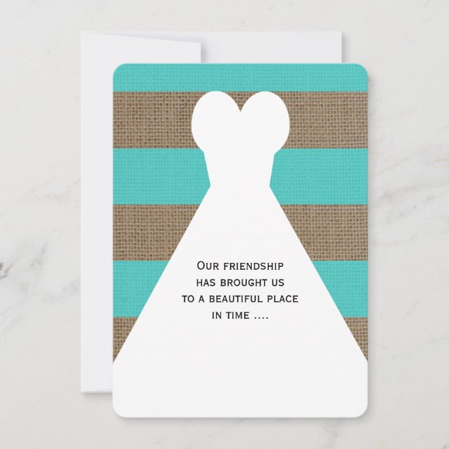 Matron of Honour Poem Turquoise Invitation (Front)
