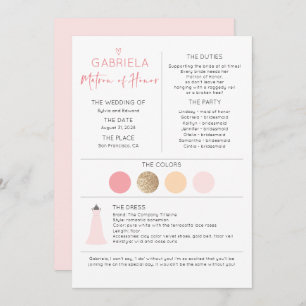 Matron of Honour Proposal & Information