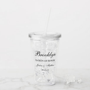 Matron of Honour Script Customised Acrylic Tumbler