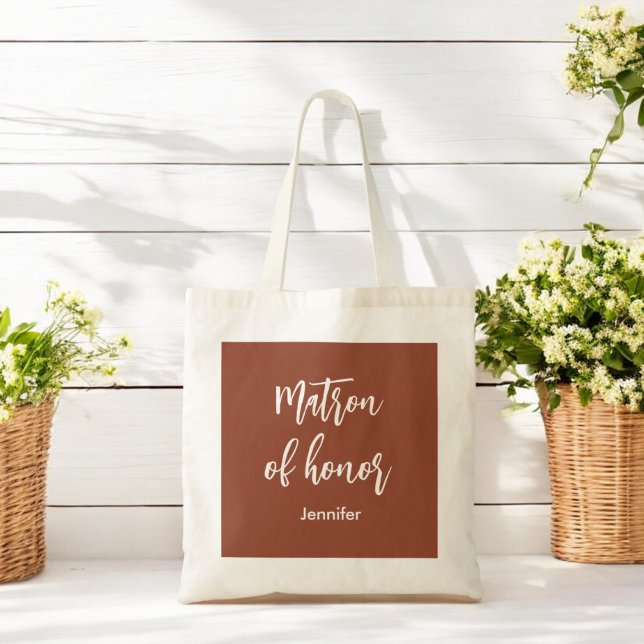 Matron of Honour Terracotta Brown Tote Bag (Creator Uploaded)
