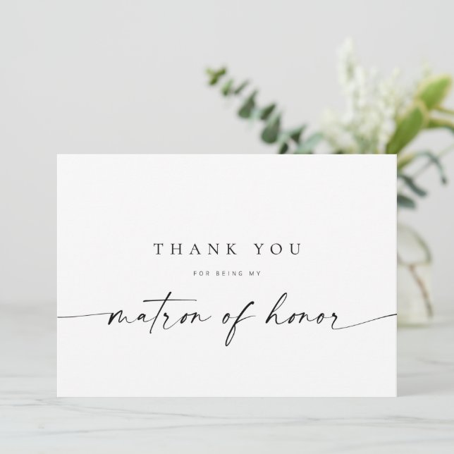 Matron of Honour Thank You Card | Modern Minimalis (Standing Front)