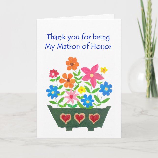 Matron of Honour Thank You Greeting Card (Front)