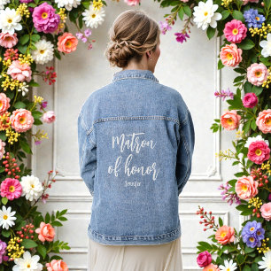 Matron of Honour Wedding Bridal Shower Denim Jacke Jacket