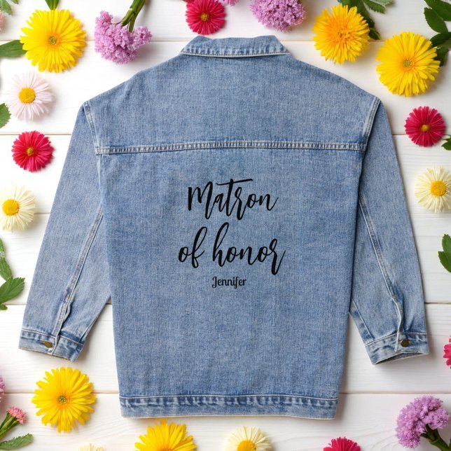 Matron of Honour Wedding Bridal Shower Denim Jacket (Creator Uploaded)