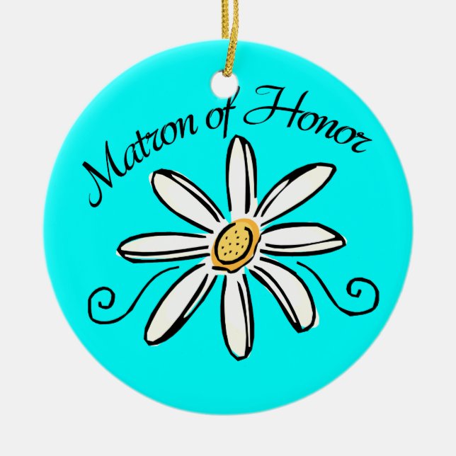 Matron of Honour Wedding Ceramic Tree Decoration (Front)