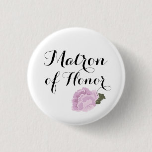 Matron of Honour Wedding Pinback Buttons Badges