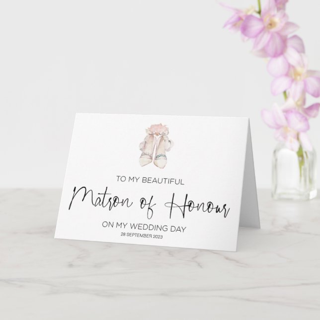 Matron of Honour Wedding Thank You From Bride Card (Orchid)
