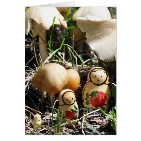 Matroshka in a Mushroom Patch Card