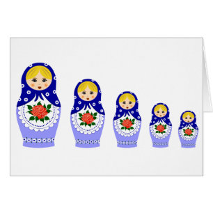 Matryoschka dolls blue