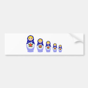 Matryoschka dolls blue bumper sticker