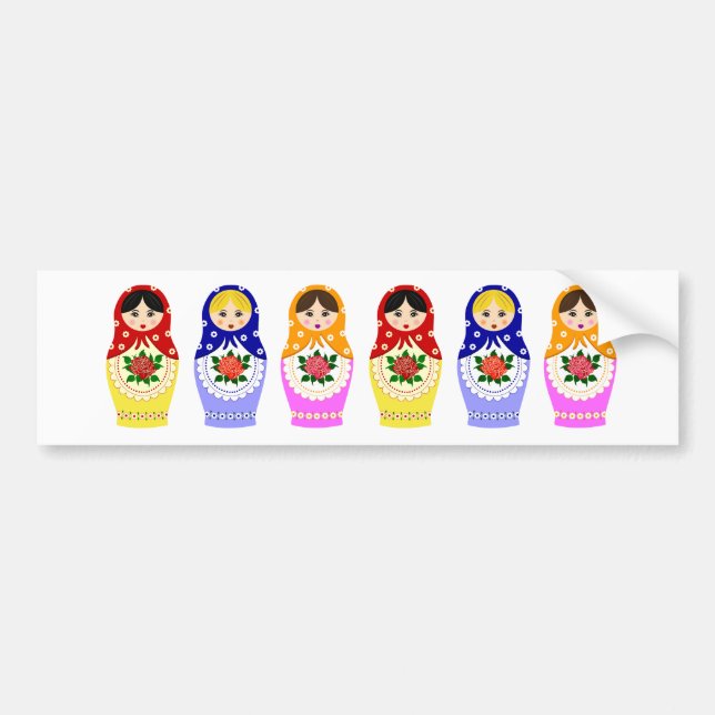 Matryoschka dolls bumper sticker (Front)