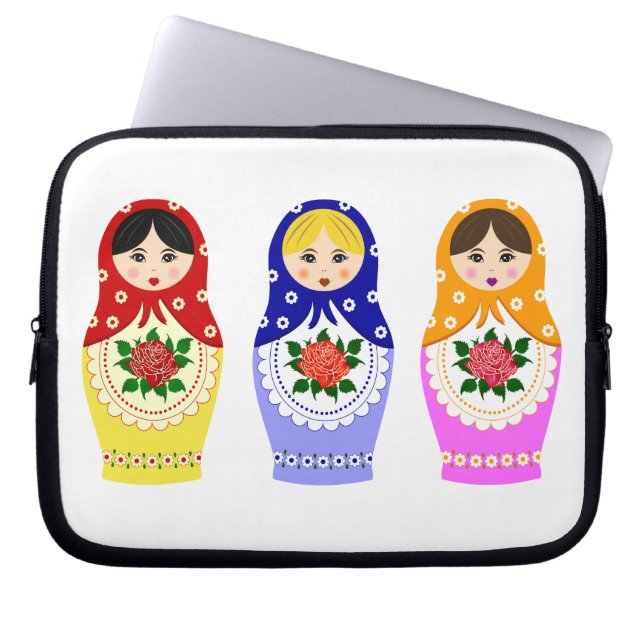Matryoschka dolls laptop sleeve (Front)