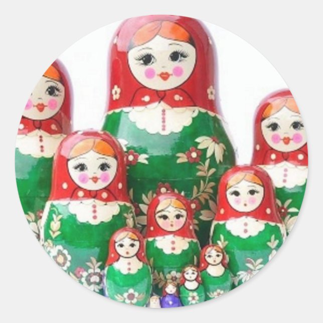 Matryoshka - матрёшка (Russian Dolls) Classic Round Sticker (Front)