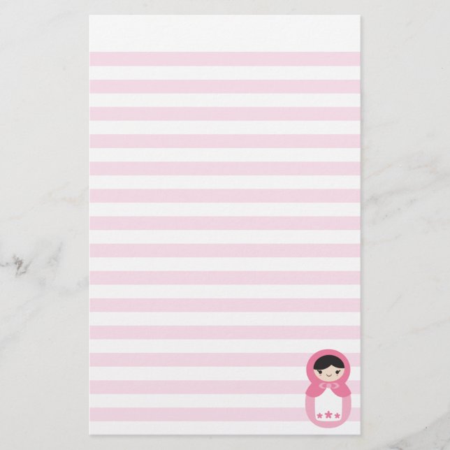 Matryoshka - Bubblegum Pink Stationery (Front)