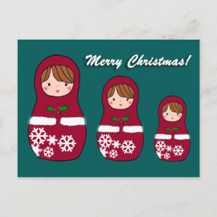 Matryoshka Christmas Postcard