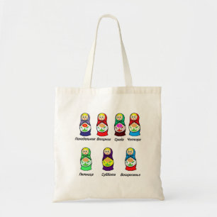 Matryoshka Days of the Week Tote Bag