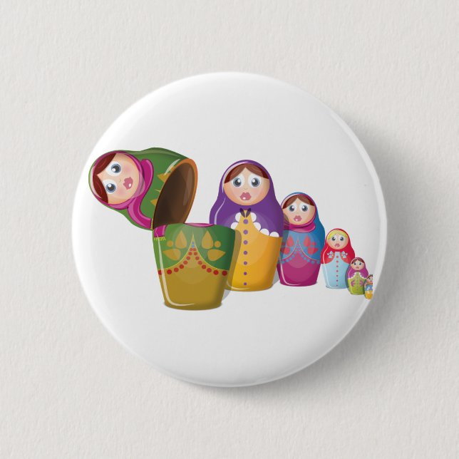 Matryoshka doll - Russian Nested Dolls Pattern 6 Cm Round Badge (Front)