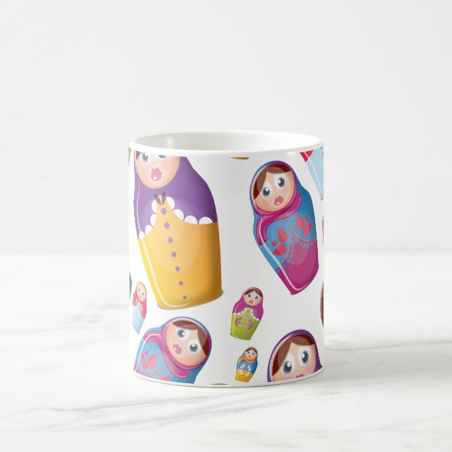Matryoshka doll - Russian Nested Dolls Pattern Coffee Mug (Center)
