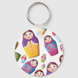 Matryoshka doll - Russian Nested Dolls Pattern Key Ring