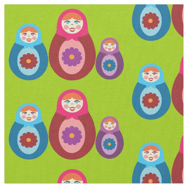 Matryoshka Dolls Fabric (Close Up)
