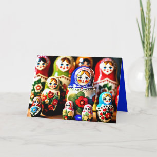 Matryoshka dolls Merry Christmas Holidays GC Card