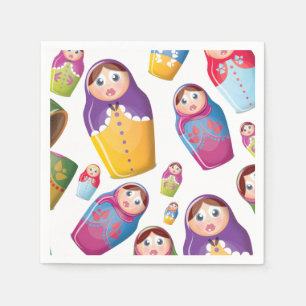 Matryoshka Dolls , Nesting Russian Dolls. Napkin