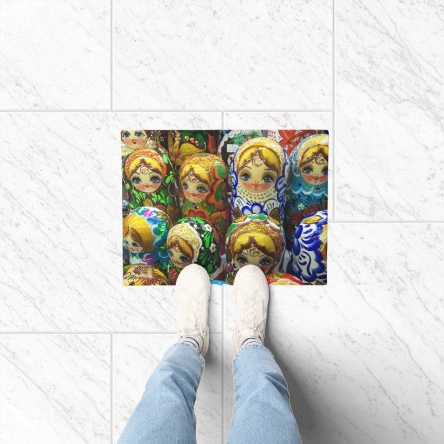 Matryoshka Dolls Souvenir Kiosk Travel Photo Doormat (Indoor)