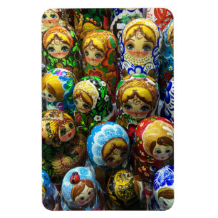 Matryoshka Dolls Souvenir Kiosk Travel Photo Magnet
