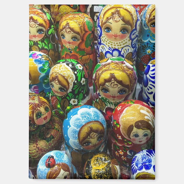 Matryoshka Dolls Souvenir Kiosk Travel Photo Magnet (Front)