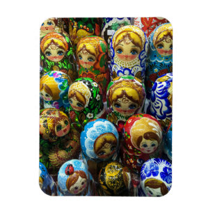 Matryoshka Dolls Souvenir Kiosk Travel Photo Magnet