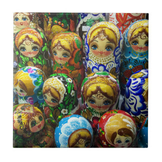 Matryoshka Dolls Souvenir Kiosk Travel Photo Tile