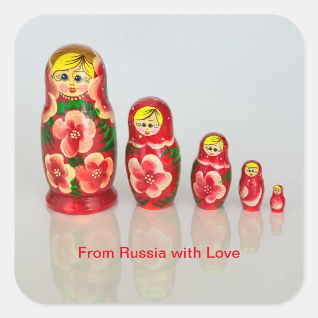 Matryoshka Dolls Square Sticker (Front)
