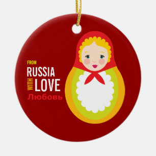 Matryoshka From Russia With Love Adoption Keepsake Ceramic Tree Decoration