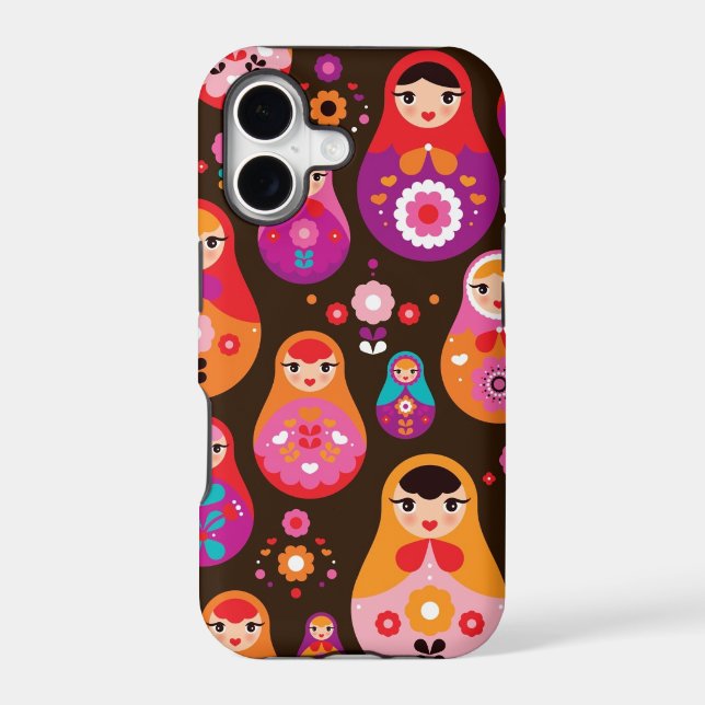 Matryoshka russian doll pattern illustration case (Back)