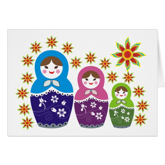 Matryoshka Russian dolls & sunflowers custom (Front Horizontal)