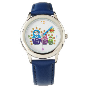 Matryoshka Russian dolls & sunflowers custom Watch
