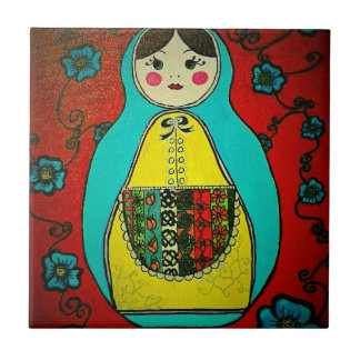 matryoshka russian nesting doll ceramic tile