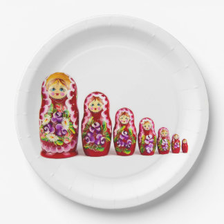Matryoshka Wooden Culture Symbol - Russian Paper Plate