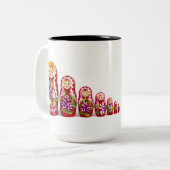 Matryoshka Wooden Culture Symbol - Russian Two-Tone Coffee Mug (Front Left)