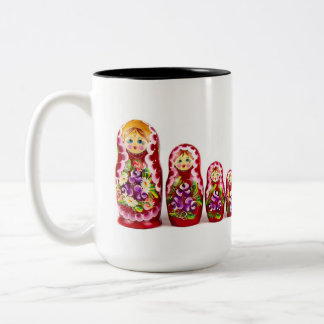 Matryoshka Wooden Culture Symbol - Russian Two-Tone Coffee Mug
