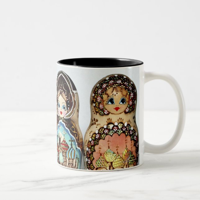 Matryoshkas Two-Tone Coffee Mug (Right)