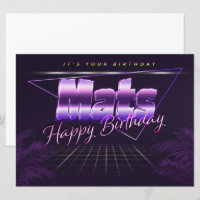 Mats Name First Name purla retro Card Birthday