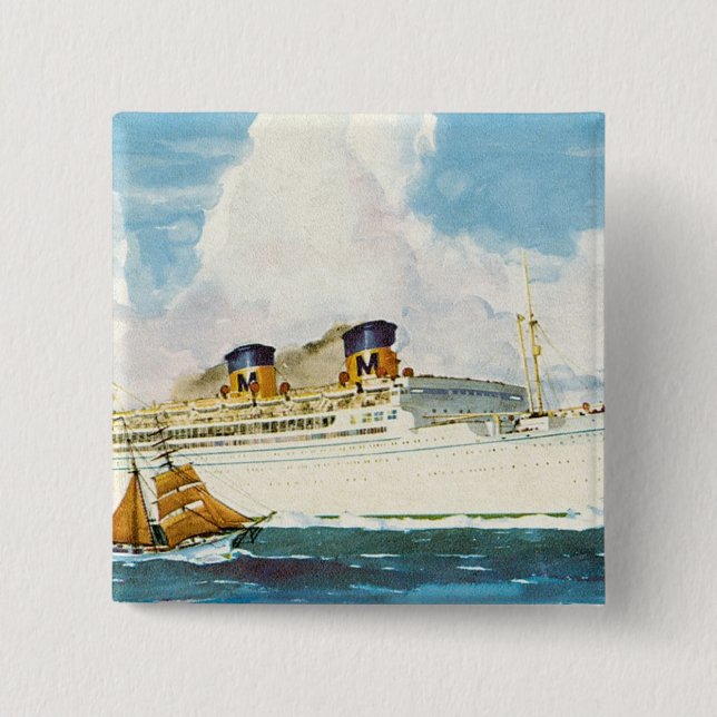 Matson Liner to Hawaii 15 Cm Square Badge (Front)