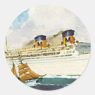 Matson Liner to Hawaii Classic Round Sticker