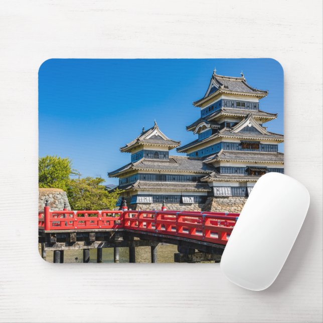 Matsumoto castle and bridge mouse mat (With Mouse)