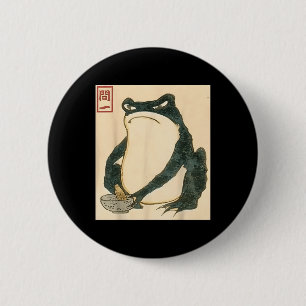 Matsumoto Hoji Japanese Frog Ukiyo-e Toad Meme Aes 6 Cm Round Badge
