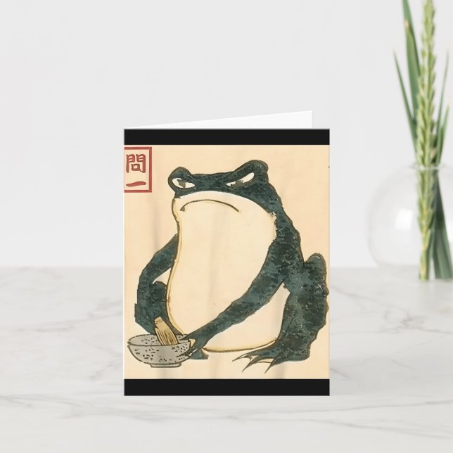 Matsumoto Hoji Japanese Frog Ukiyo-e Toad Meme Aes Card (Front)